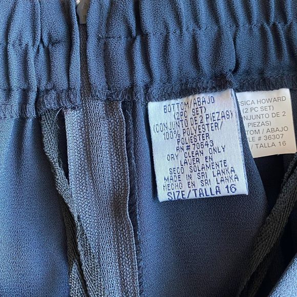 Jessica Howard Dress Pants Sz 16 Dark Gray Pleated High Rise Back Zipper Party - Picture 6 of 7